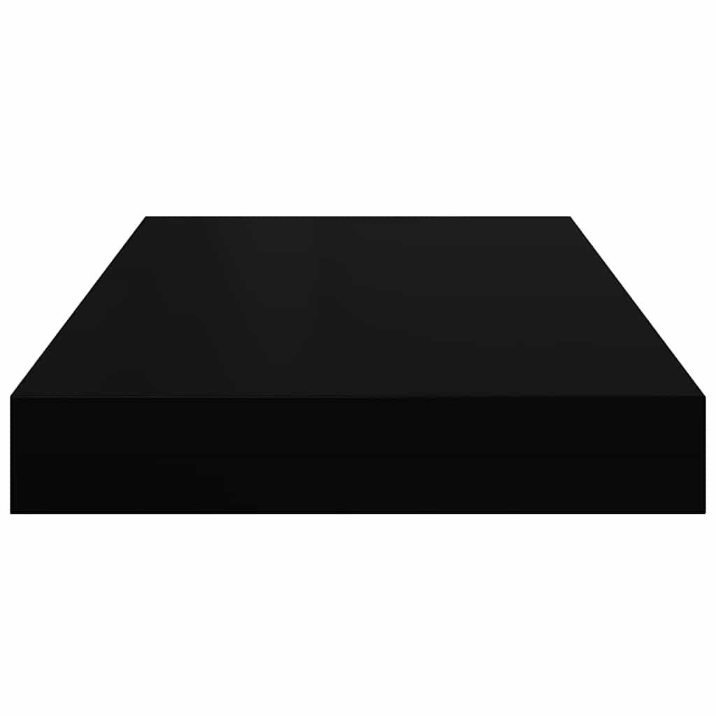 Scaffale a Parete Nero Lucido 40x23x3,8 cm in MDF