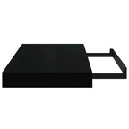 Scaffale a Parete Nero Lucido 40x23x3,8 cm in MDF