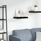 Scaffale a Parete Nero Lucido 40x23x3,8 cm in MDF