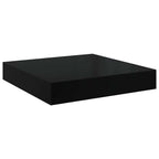 Scaffali a Parete 2 pz Nero Lucido 40x23x3,8 cm in MDF