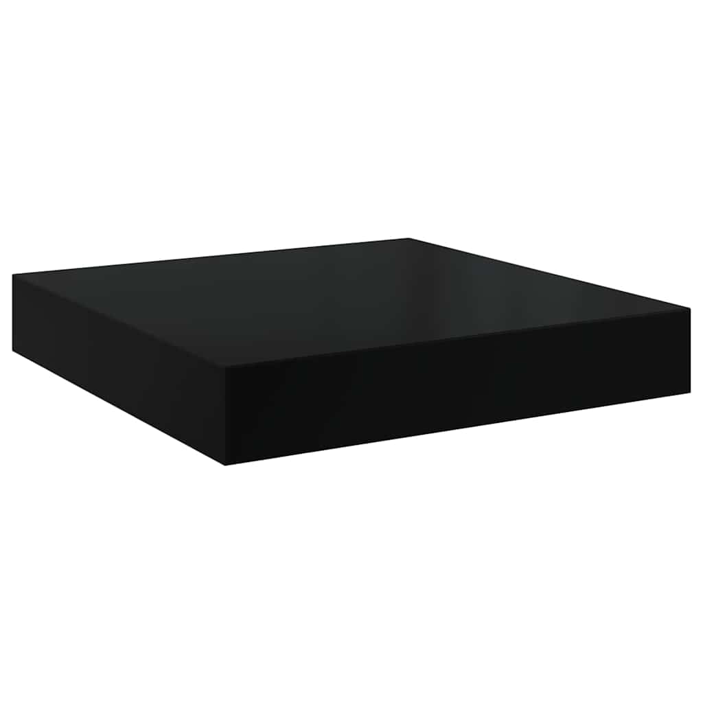 Scaffali a Parete 2 pz Nero Lucido 40x23x3,8 cm in MDF
