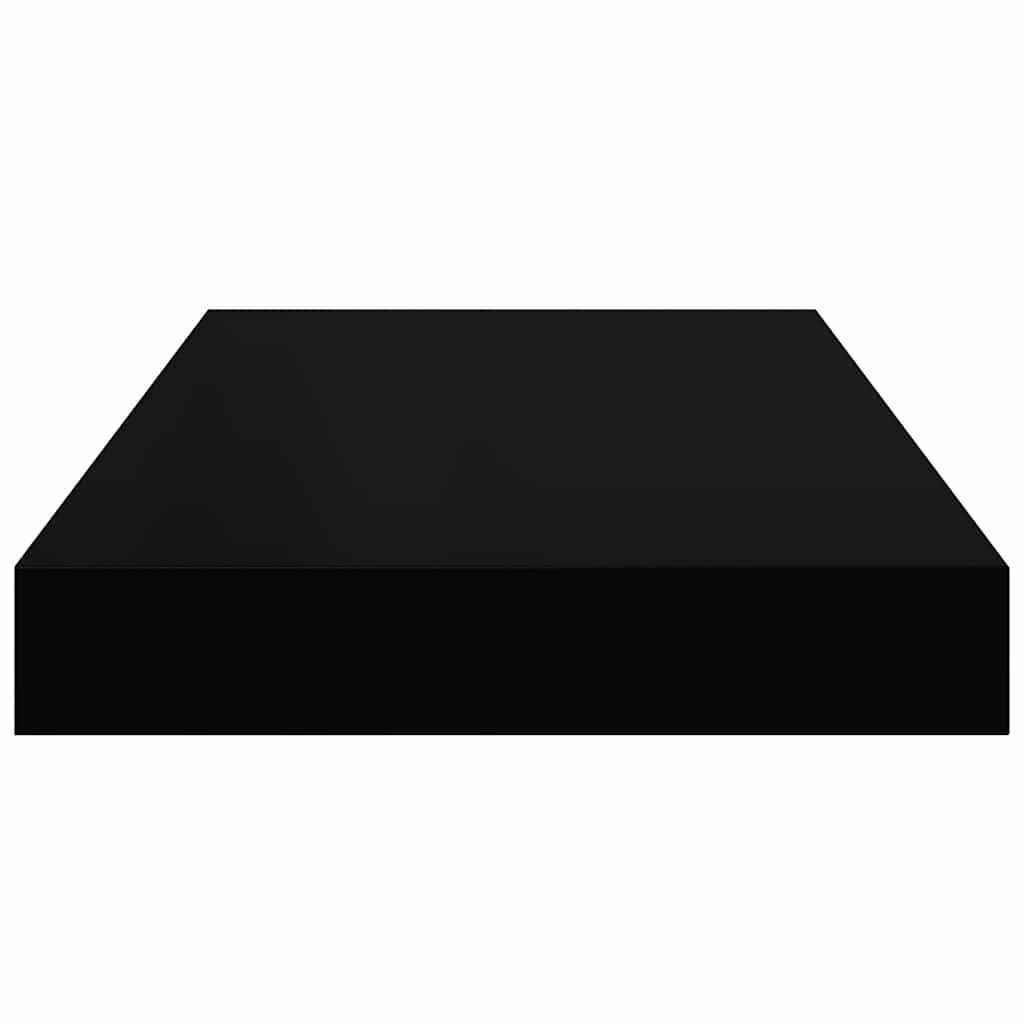 Scaffali a Parete 2 pz Nero Lucido 40x23x3,8 cm in MDF