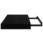 Scaffali a Parete 2 pz Nero Lucido 40x23x3,8 cm in MDF