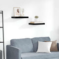 Scaffali a Parete 2 pz Nero Lucido 40x23x3,8 cm in MDF