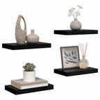 Scaffali a Parete 4 pz Nero Lucido 40x23x3,8 cm in MDF