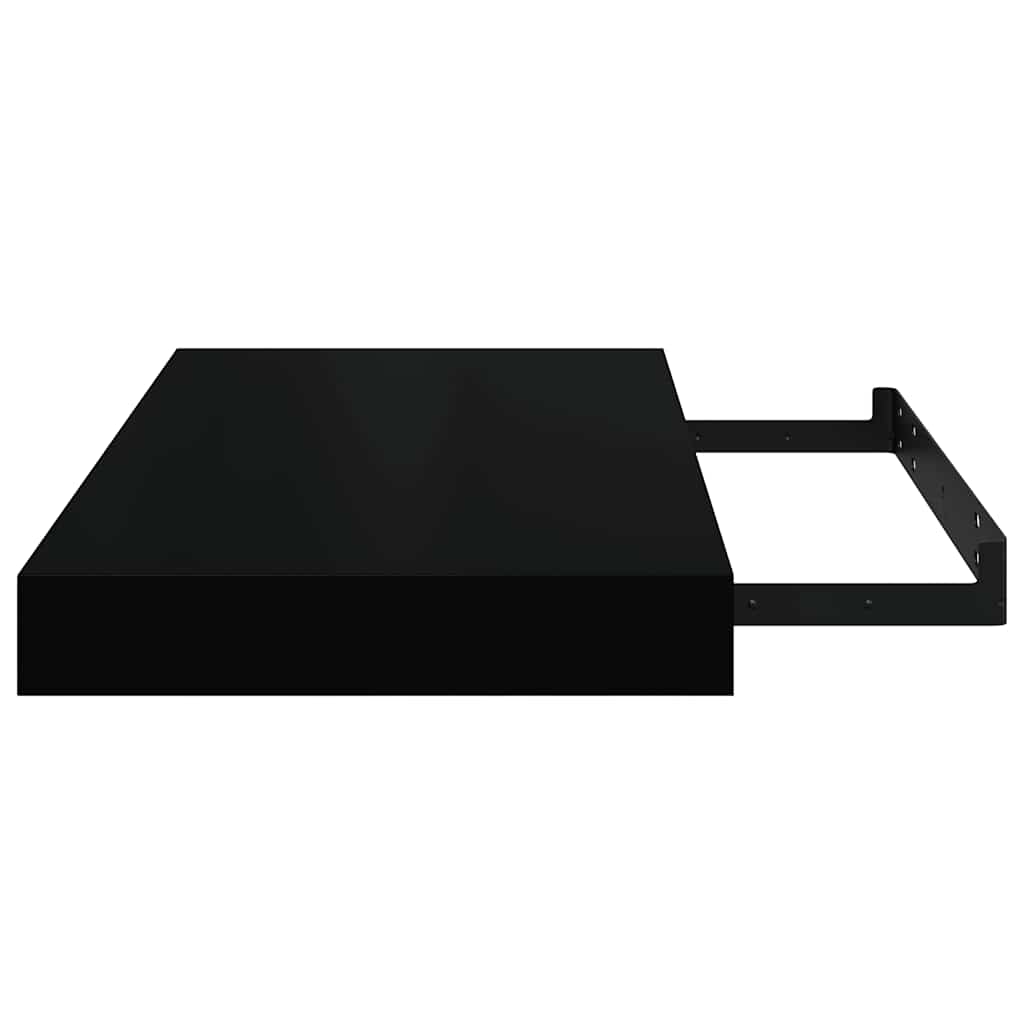 Scaffali a Parete 4 pz Nero Lucido 40x23x3,8 cm in MDF
