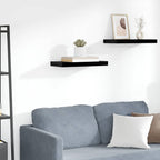 Scaffale a Parete Nero Lucido 50x23x3,8 cm in MDF