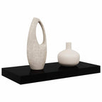 Scaffale a Parete Nero Lucido 50x23x3,8 cm in MDF