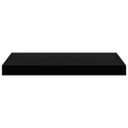 Scaffale a Parete Nero Lucido 50x23x3,8 cm in MDF