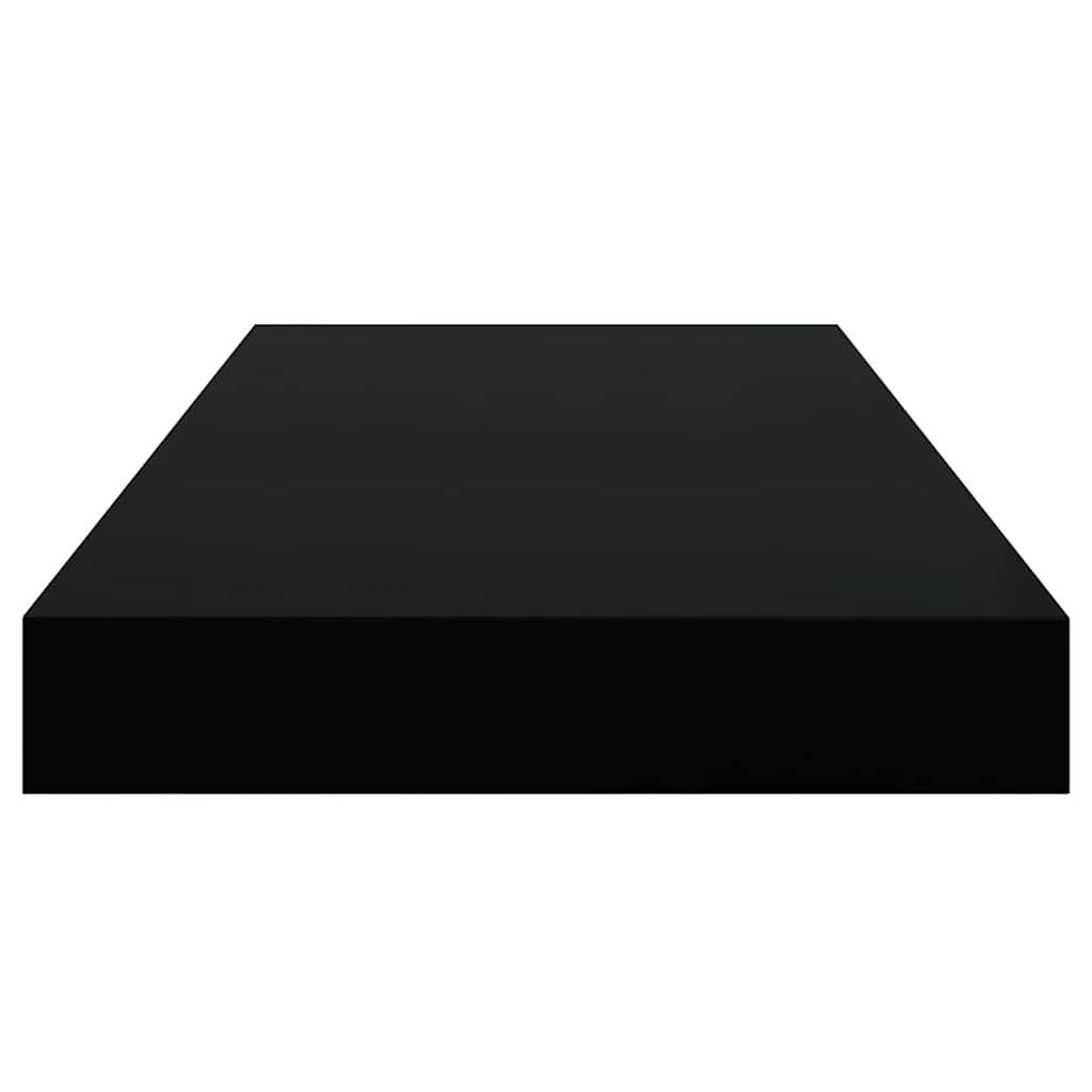 Scaffale a Parete Nero Lucido 50x23x3,8 cm in MDF