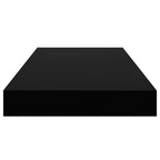 Scaffale a Parete Nero Lucido 50x23x3,8 cm in MDF