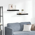 Scaffali a Parete 2 pz Nero Lucido 50x23x3,8 cm in MDF