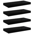 Scaffali a Parete 4 pz Nero Lucido 50x23x3,8 cm in MDF