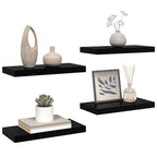 Scaffali a Parete 4 pz Nero Lucido 50x23x3,8 cm in MDF