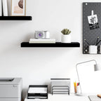 Scaffale a Parete Nero Lucido 60x23,5x3,8 cm in MDF