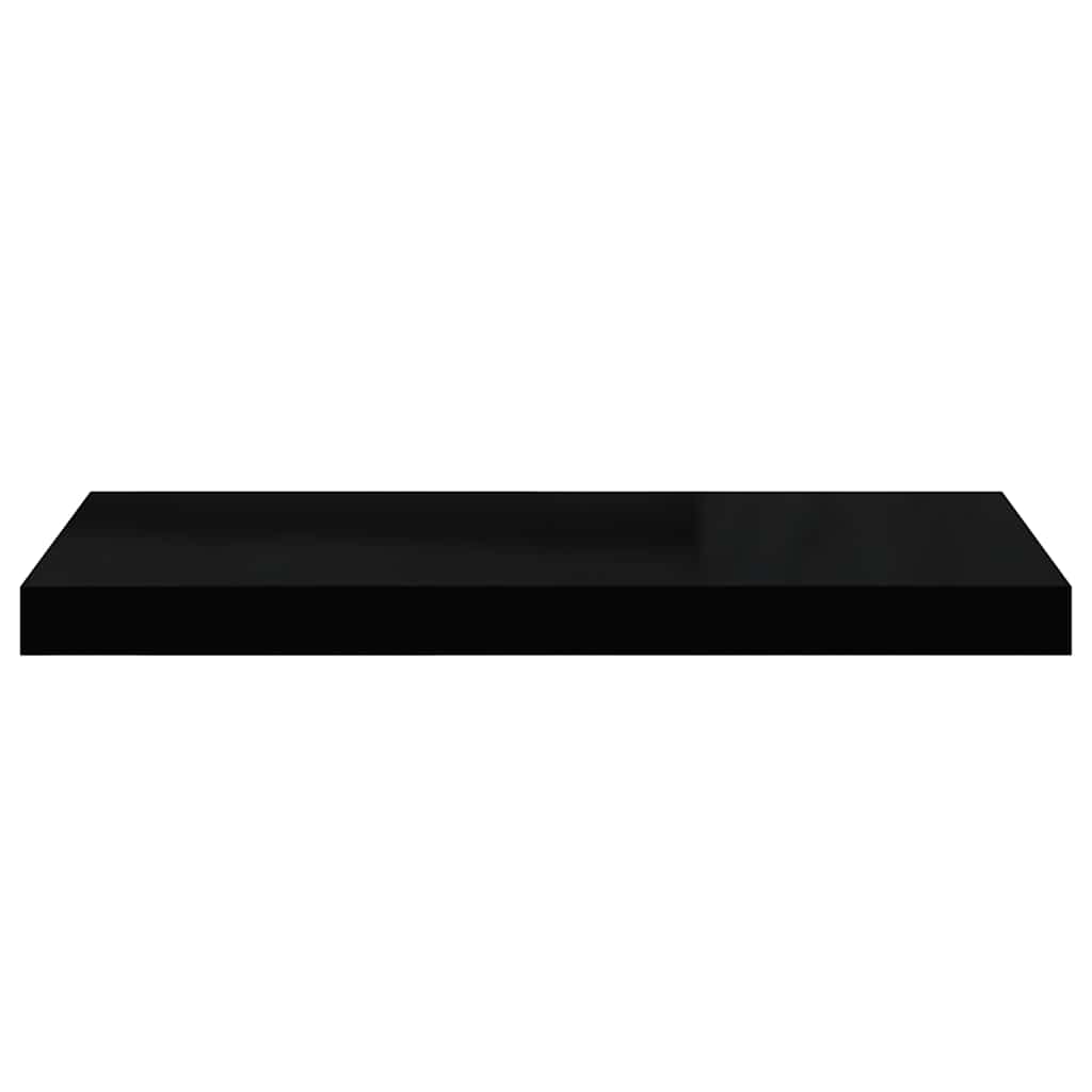 Scaffale a Parete Nero Lucido 60x23,5x3,8 cm in MDF
