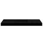 Scaffale a Parete Nero Lucido 60x23,5x3,8 cm in MDF