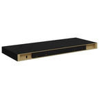 Scaffali a Parete 2 pz Nero Lucido 60x23,5x3,8 cm in MDF
