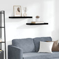 Scaffali a Parete 2 pz Nero Lucido 60x23,5x3,8 cm in MDF