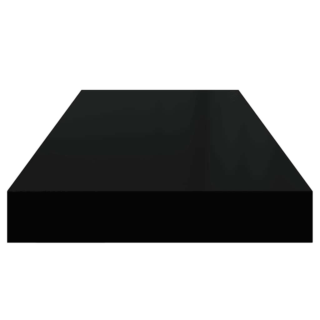 Scaffali a Parete 4 pz Nero Lucido 60x23,5x3,8 cm in MDF