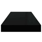Scaffali a Parete 4 pz Nero Lucido 60x23,5x3,8 cm in MDF