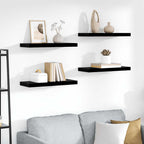 Scaffali a Parete 4 pz Nero Lucido 60x23,5x3,8 cm in MDF