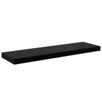 Scaffale a Parete Nero Lucido 80x23,5x3,8 cm in MDF