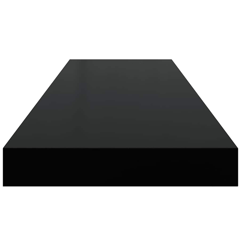 Scaffale a Parete Nero Lucido 80x23,5x3,8 cm in MDF