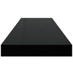 Scaffale a Parete Nero Lucido 80x23,5x3,8 cm in MDF