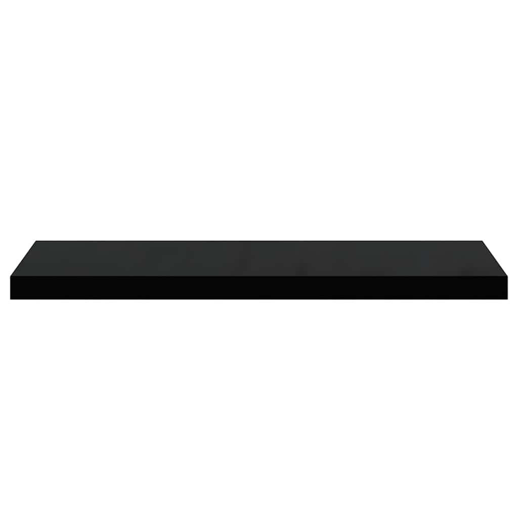 Scaffali a Parete 2 pz Nero Lucido 80x23,5x3,8 cm in MDF