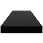 Scaffali a Parete 2 pz Nero Lucido 80x23,5x3,8 cm in MDF