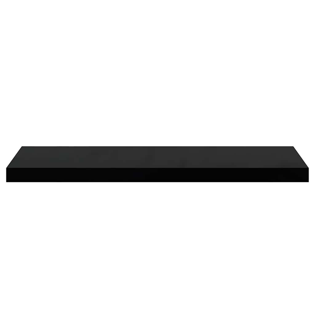 Scaffali a Parete 4 pz Nero Lucido 80x23,5x3,8 cm in MDF