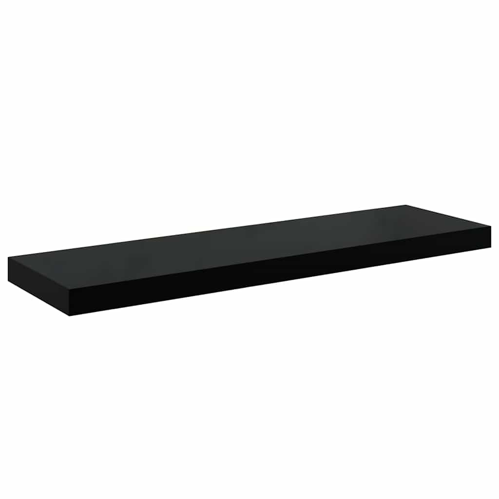 Scaffali a Parete 4 pz Nero Lucido 80x23,5x3,8 cm in MDF
