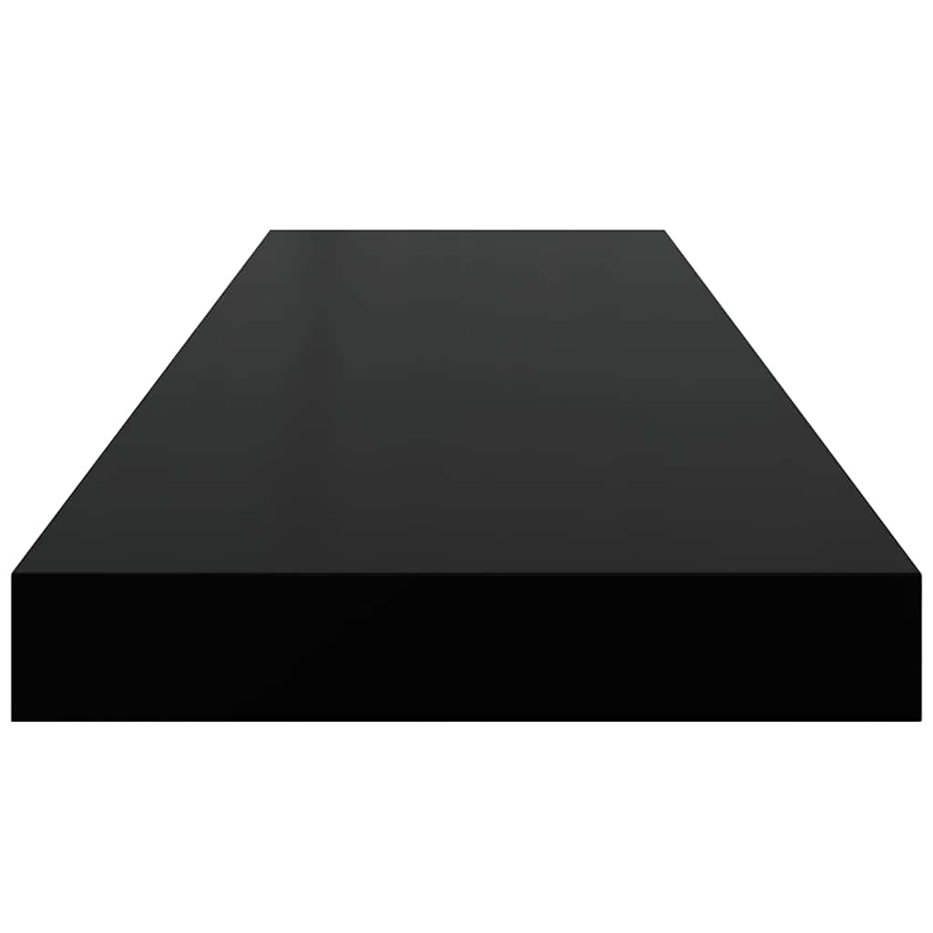 Scaffali a Parete 4 pz Nero Lucido 80x23,5x3,8 cm in MDF