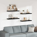 Scaffali a Parete 4 pz Nero Lucido 80x23,5x3,8 cm in MDF