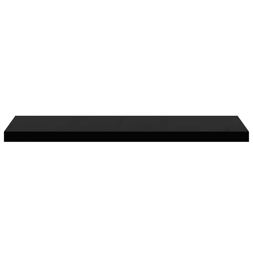 Scaffali a Parete 2 pz Nero Lucido 90x23,5x3,8 cm in MDF