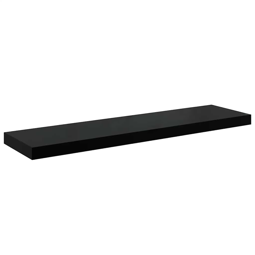 Scaffali a Parete 4 pz Nero Lucido 90x23,5x3,8 cm in MDF