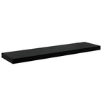 Scaffali a Parete 4 pz Nero Lucido 90x23,5x3,8 cm in MDF