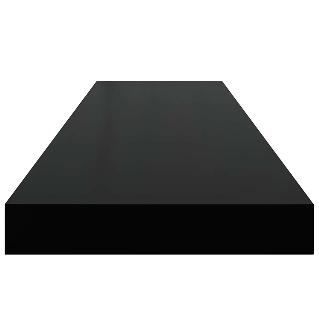 Scaffali a Parete 4 pz Nero Lucido 90x23,5x3,8 cm in MDF