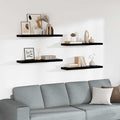 Scaffali a Parete 4 pz Nero Lucido 90x23,5x3,8 cm in MDF