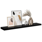 Scaffale a Parete Nero Lucido 120x23,5x3,8 cm in MDF