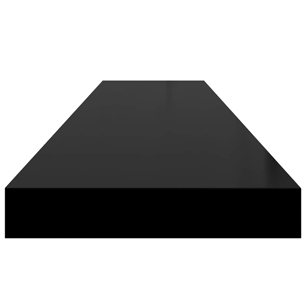 Scaffale a Parete Nero Lucido 120x23,5x3,8 cm in MDF