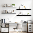 Scaffali a Parete 4 pz Nero Lucido 120x23,5x3,8 cm in MDF