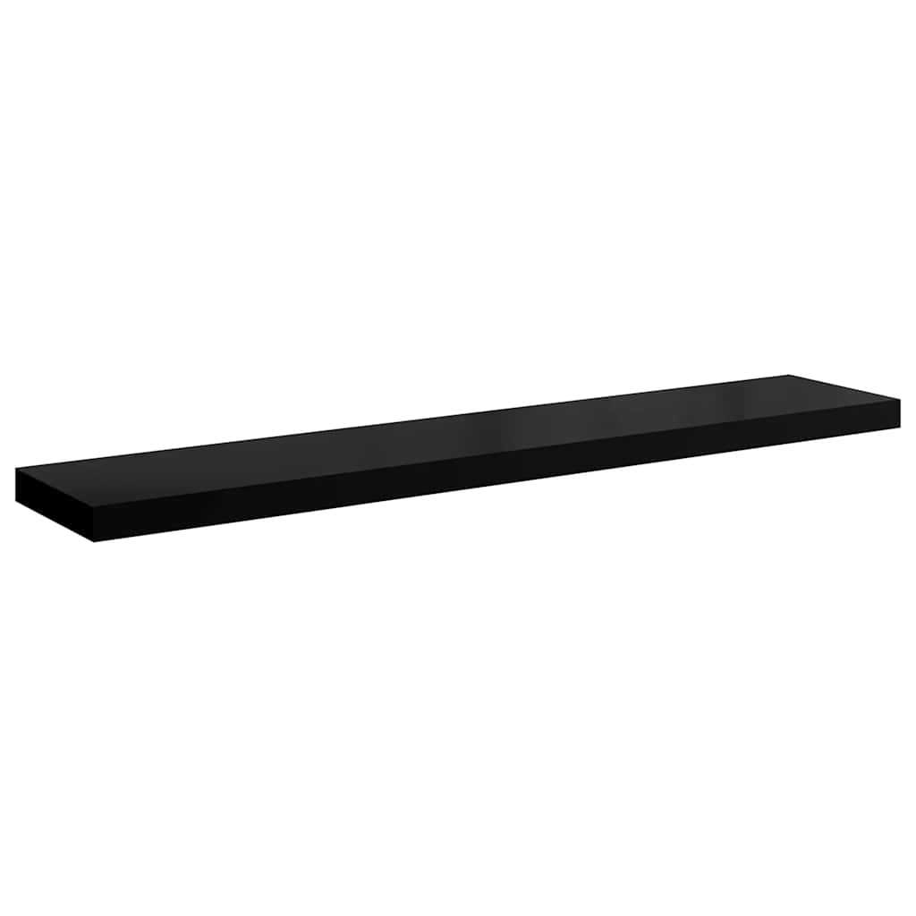 Scaffali a Parete 4 pz Nero Lucido 120x23,5x3,8 cm in MDF