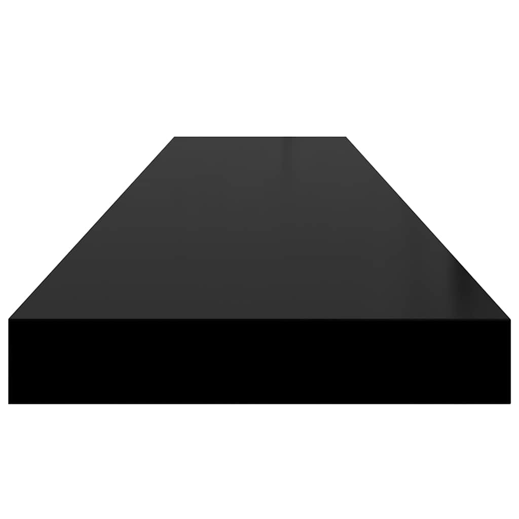 Scaffali a Parete 4 pz Nero Lucido 120x23,5x3,8 cm in MDF