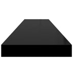 Scaffali a Parete 4 pz Nero Lucido 120x23,5x3,8 cm in MDF