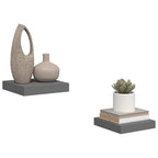 Scaffali a Parete 2 pz Grigio Lucido 23x23,5x3,8 cm in MDF