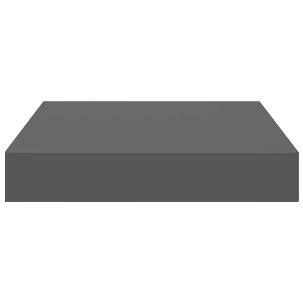 Scaffali a Parete 2 pz Grigio Lucido 23x23,5x3,8 cm in MDF