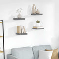 Scaffali a Parete 4 pz Grigio Lucido 23x23,5x3,8 cm in MDF