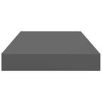 Scaffale a Parete Grigio Lucido 40x23x3,8 cm in MDF